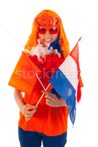 Dzień Holland pomarańczowy dziewczyna funny Zdjęcia stock © ivonnewierink