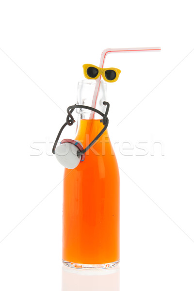 Bracket bottle with beverage and drinking straw Stock photo © ivonnewierink