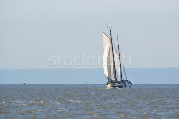 Clipper on Dutch wadden sea Stock photo © ivonnewierink