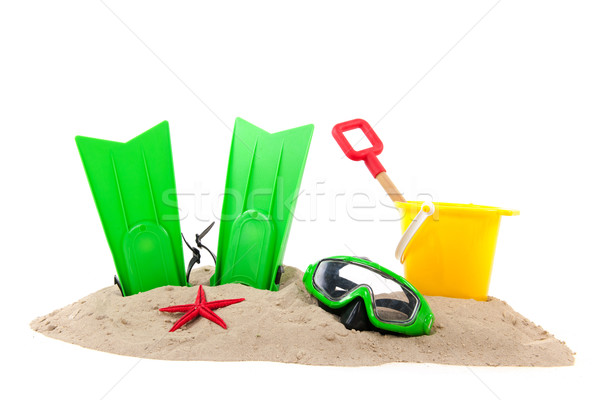 Beach with diving tools and toys Stock photo © ivonnewierink