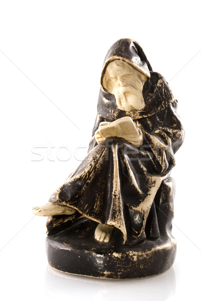 Katolikus szerzetes szobor olvas Biblia könyv Stock fotó © ivonnewierink