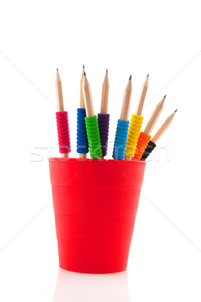 Potloden kleurrijk greep veel houten school Stockfoto © ivonnewierink