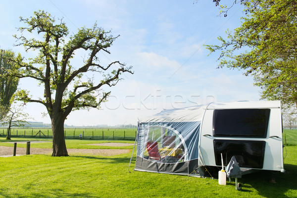 Campground with caravan  Stock photo © ivonnewierink