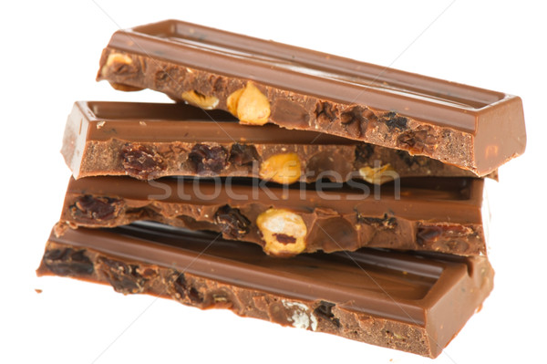 Stock photo: Chocolate chuncks with nuts