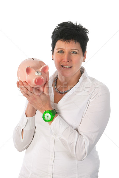 женщину Piggy Bank большой банка Сток-фото © ivonnewierink