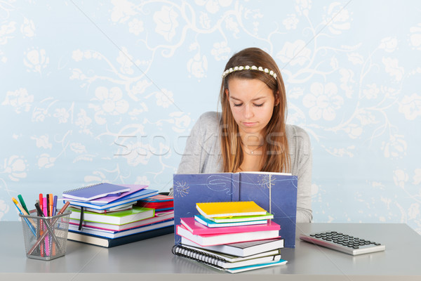 Teen girl with homework  Stock photo © ivonnewierink