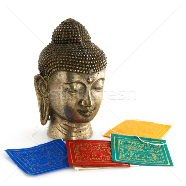 Stok fotoğraf: Budizm · nesneler · din · Buda · renkli · bayraklar