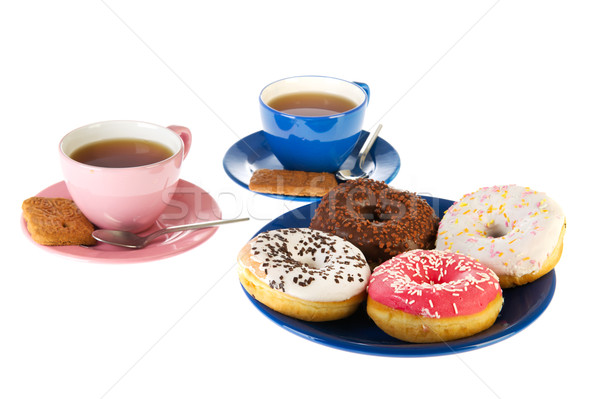 Cups of tea with donuts Stock photo © ivonnewierink