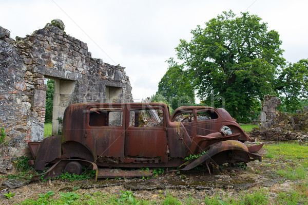 Cars of the doctor in Oradour sur Glane Stock photo © ivonnewierink