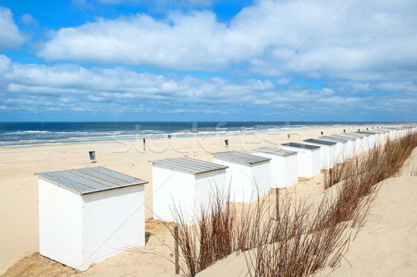 Blue beach huts at Texel Stock photo © ivonnewierink