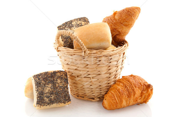 корзины хлеб роскошь изолированный белый Сток-фото © ivonnewierink