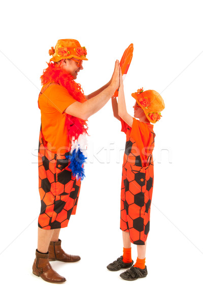 Dutch orange soccer supporters Stock photo © ivonnewierink