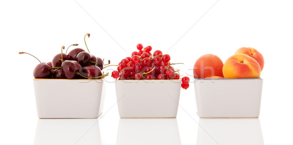 新鮮 夏季水果 白 碗 軟 夏天 商業照片 © ivonnewierink