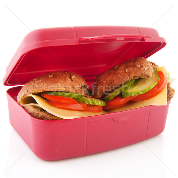 Lunchbox with healthy bread rolls Stock photo © ivonnewierink