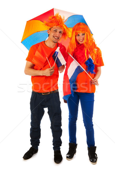 Young couple for kings day in Holland Stock photo © ivonnewierink