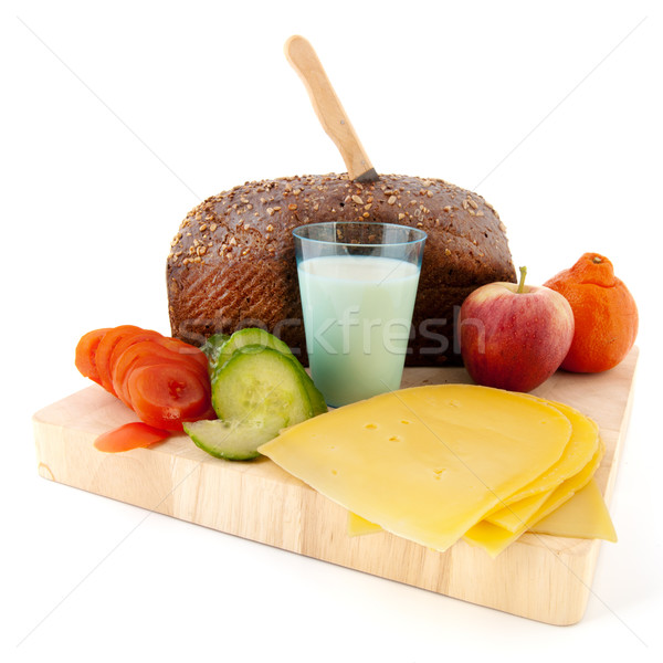 Healthy brown bread with cheese Stock photo © ivonnewierink