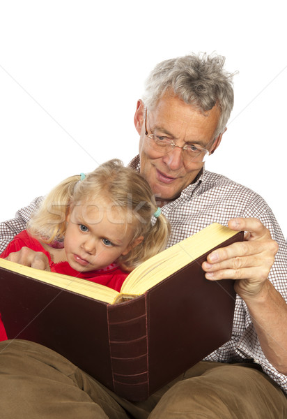 Grand-father read to his grand-child Stock photo © ivonnewierink