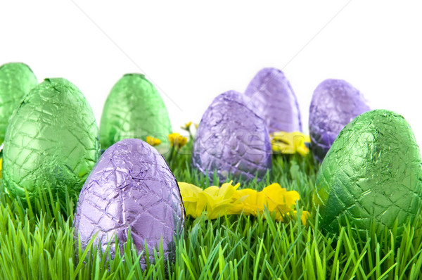 Chocolate easter eggs Stock photo © ivonnewierink