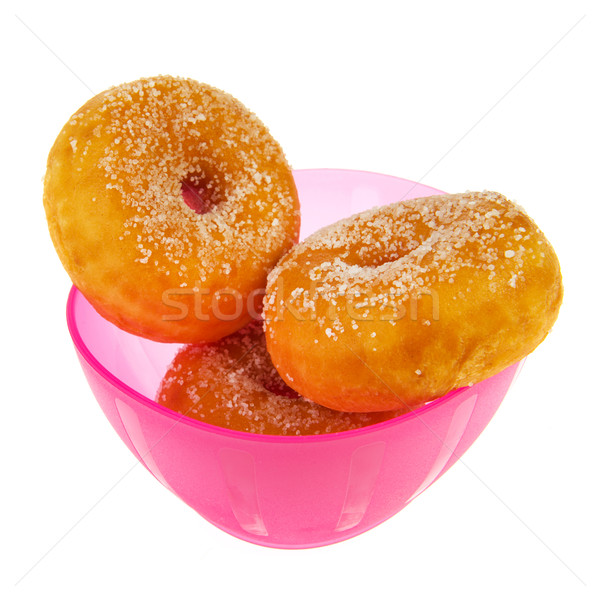Pink bowl sugary donuts Stock photo © ivonnewierink