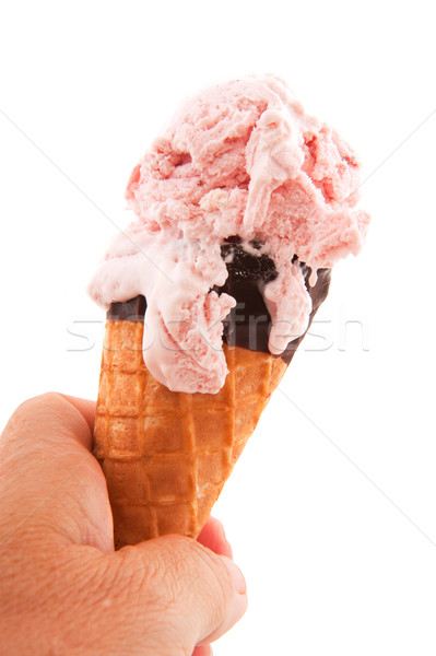 Fresh strawberry ice cone Stock photo © ivonnewierink