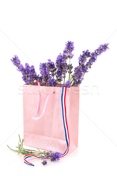 Stock photo: Lavender in pink paper bag