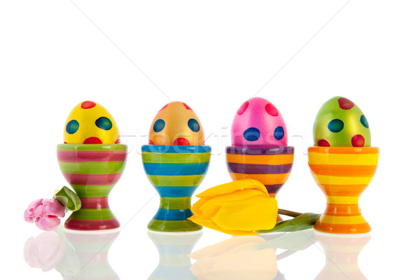 Easter eggs and tulips Stock photo © ivonnewierink