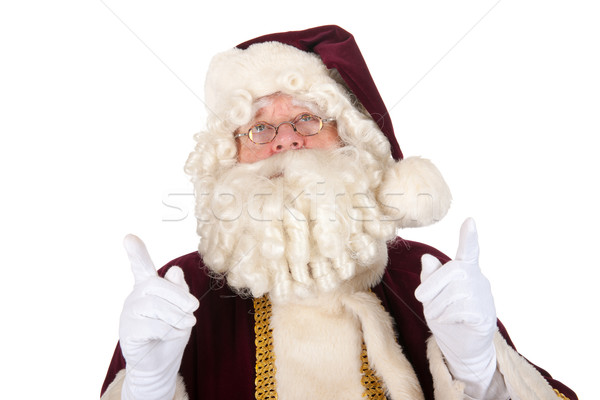 商業照片: 聖誕老人 · 指向 · 孤立 · 白 · 肖像