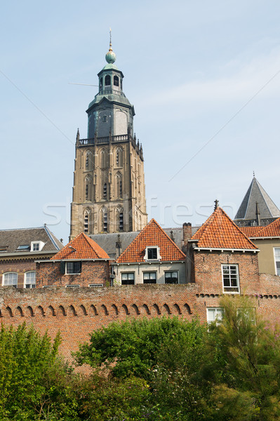 Holland templomtorony falu óra templom torony Stock fotó © ivonnewierink