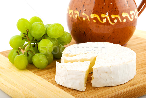 Foto d'archivio: Francese · camembert · bianco · uve · vino · alimentare