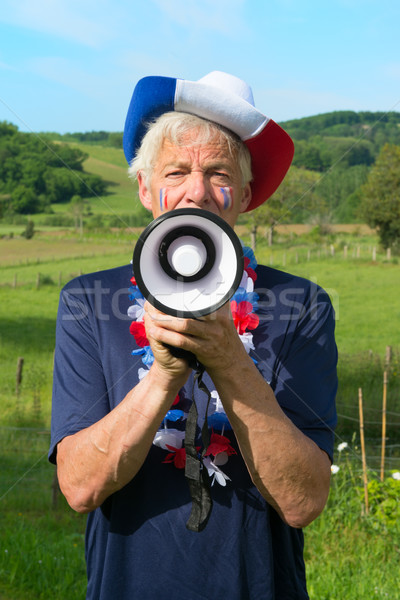 French Soccer fan with flag Stock photo © ivonnewierink