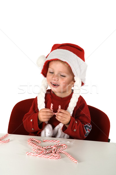 eating christmas candy canes Stock photo © ivonnewierink