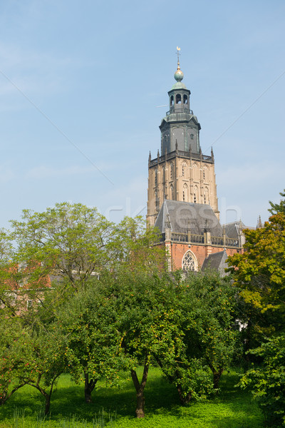 Holland templomtorony falu óra gyümölcs templom Stock fotó © ivonnewierink