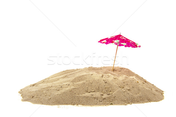 Sombrilla playa rosa aislado blanco fondo Foto stock © ivonnewierink