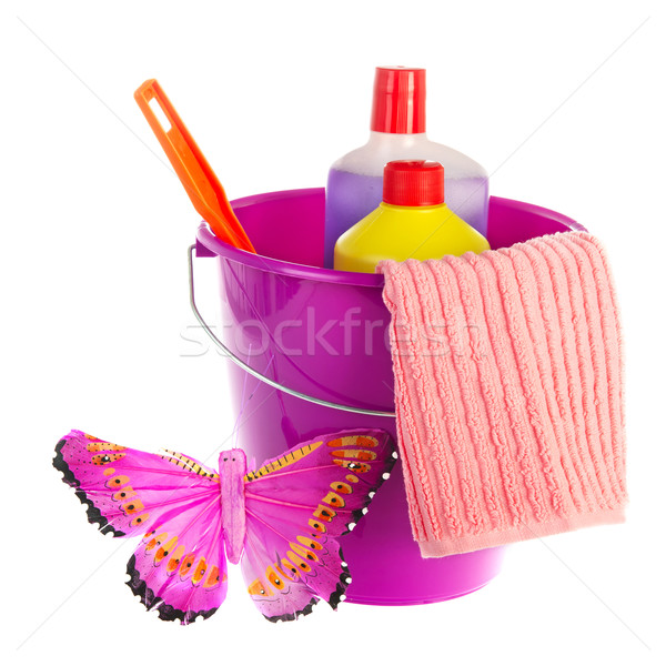 Violet bucket for cleaning Stock photo © ivonnewierink