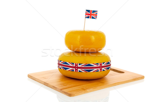 チェダー チーズ 英語 英国の フラグ リボン ストックフォト © ivonnewierink