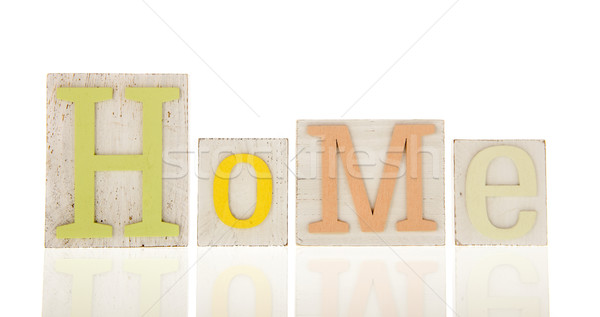 Home in wooden letters Stock photo © ivonnewierink