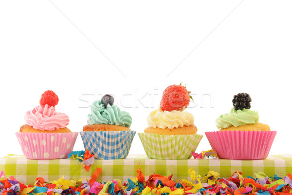 Fruit cupcakes Stock photo © ivonnewierink