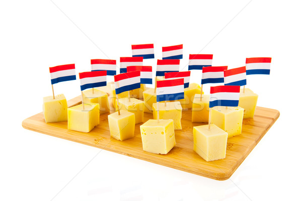Zdjęcia stock: Holenderski · ser · flagi · odizolowany · biały