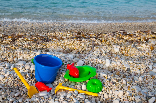 Foto d'archivio: Costa · ciottoli · spiaggia · giocattoli · acqua · mare