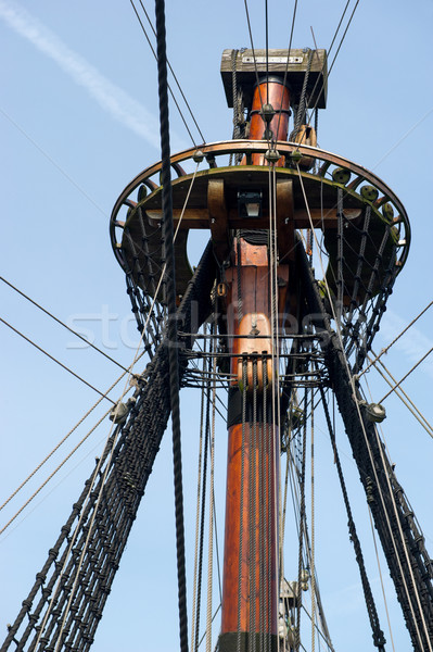 Kraai nest oude schip nederlands Stockfoto © ivonnewierink