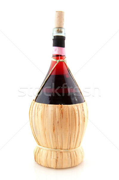 Włochy koszyka butelki biały szkła tle Zdjęcia stock © ivonnewierink