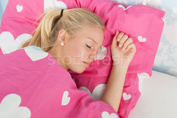 Sleeping teen girl Stock photo © ivonnewierink