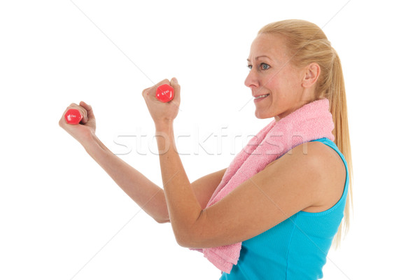 Portrat mature woman at fitness Stock photo © ivonnewierink