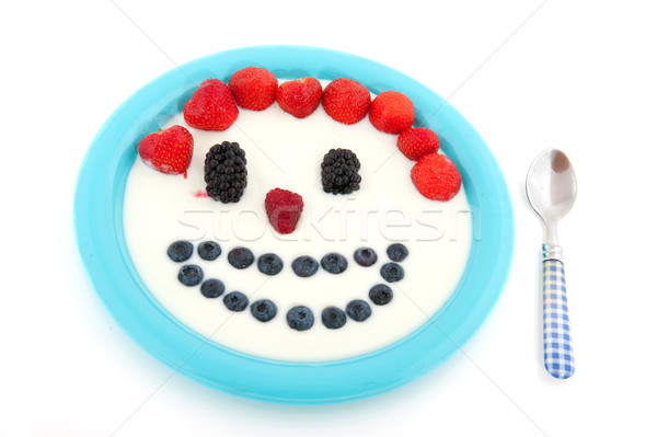Diversity fresh fruit in yogurt Stock photo © ivonnewierink
