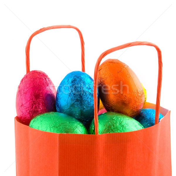 Zdjęcia stock: Pomarańczowy · torby · papierowe · jaj · kolorowy · czekolady