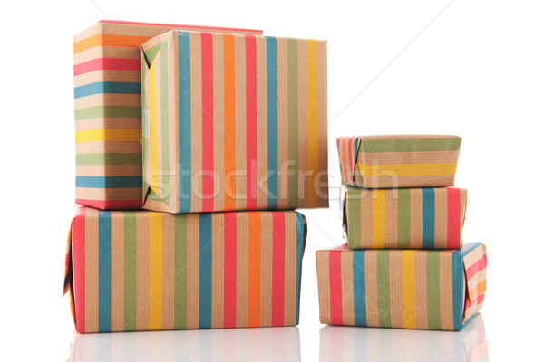 Colorful wrapped presents Stock photo © ivonnewierink