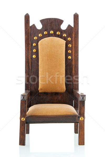 Antieke houten stoel geïsoleerd witte studio nagels Stockfoto © ivonnewierink