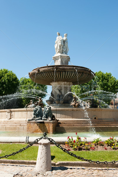 Foto stock: Fonte · grande · francês · cidade · água · arte