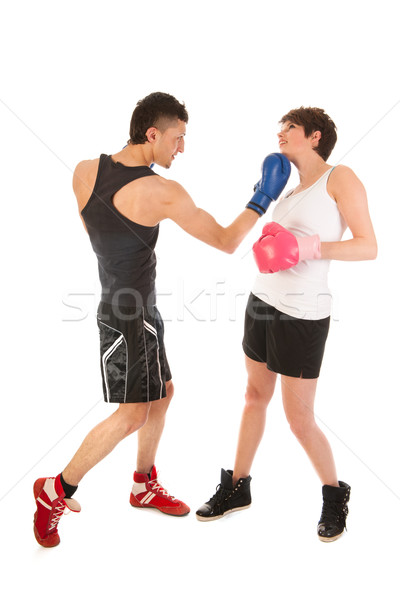 Boxing man and woman Stock photo © ivonnewierink