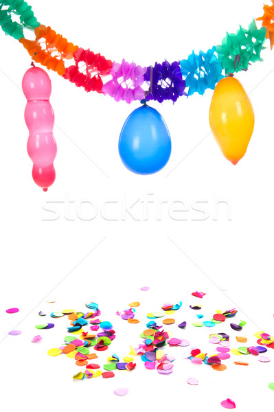 Hârtie confeti colorat petrecere baloane alb Imagine de stoc © ivonnewierink